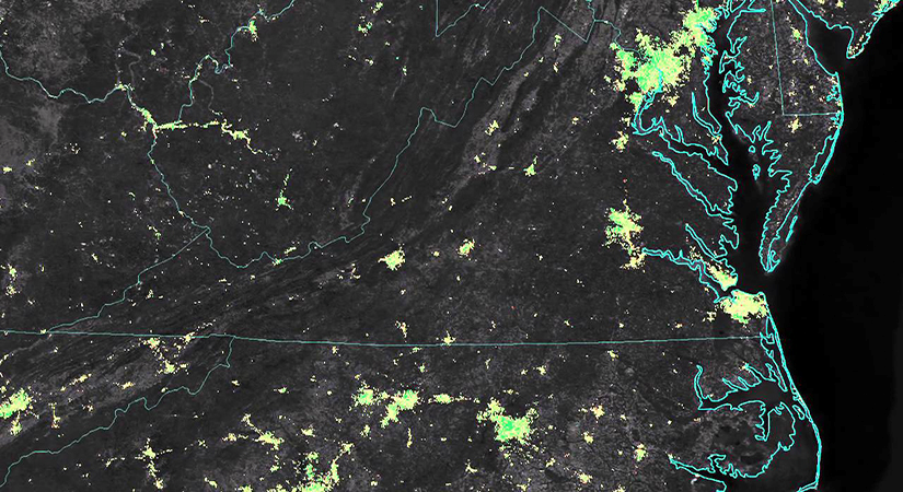 Holiday lights from space.