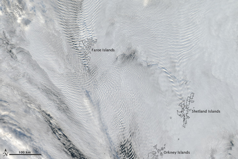 Wave clouds from space.