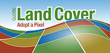 Land Cover App Icon showing "GLOBE Land Cover: Adopt-a-Pixel" text.
