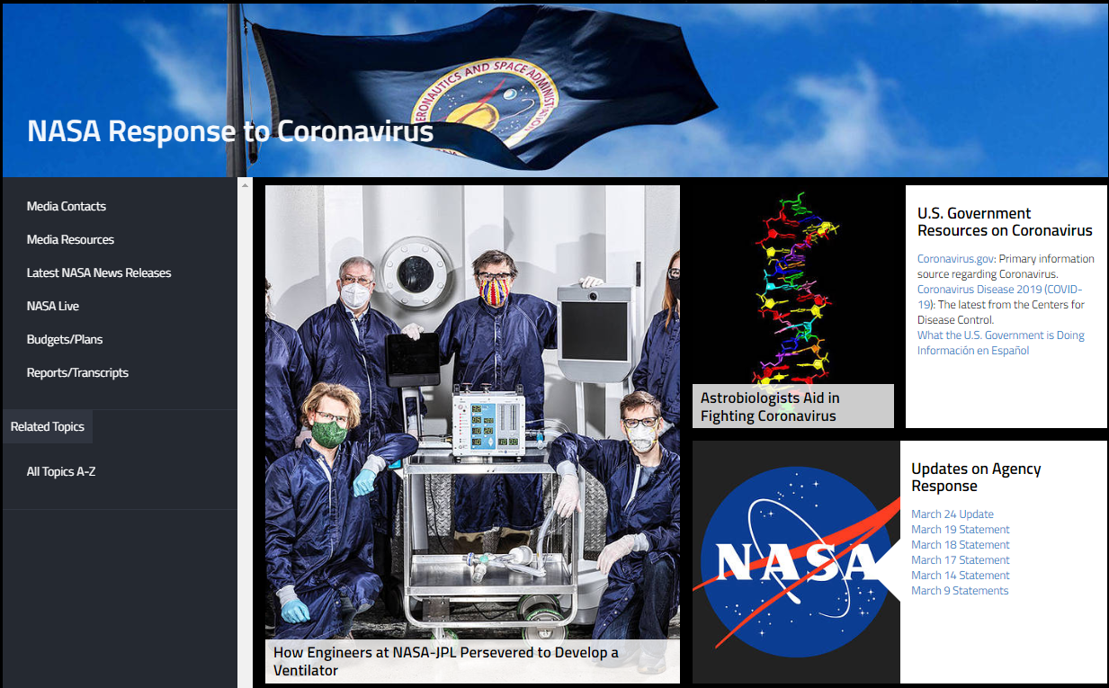 NASA Response to Coronavirus
