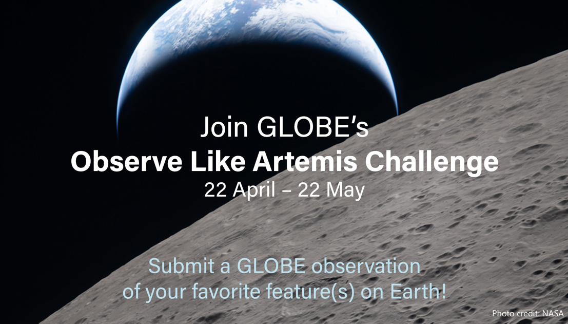 The Earthset image from Artemis II, with the text 