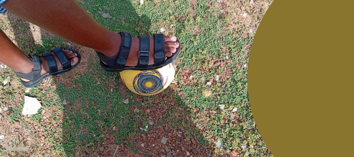 User-submitted photo of a foot over a soccer ball.