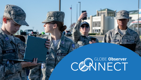 Four teenagers in camouflage uniforms with tags that read 