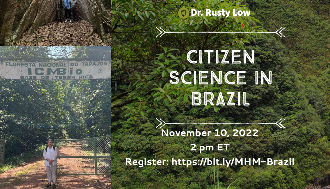 Dr. Rusty Low stands on a path in front of a Brazilian forest.