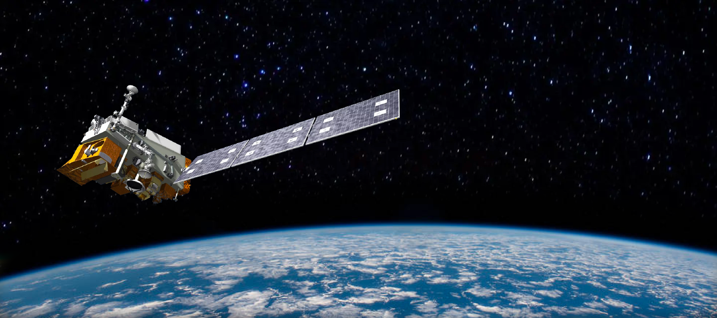 Artist depiction of NOAA-20 satellite in orbit around Earth