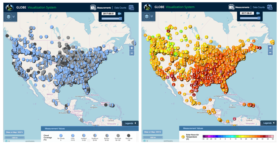 Maps of data from the 2017 eclipse.