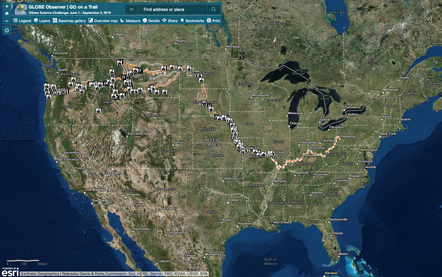 GO on a Trail and Lewis and Clark Trail points map