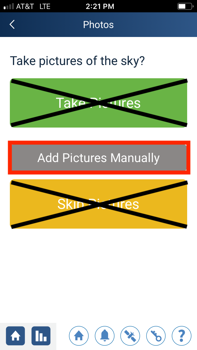 Manual photo option in GLOBE Observer app