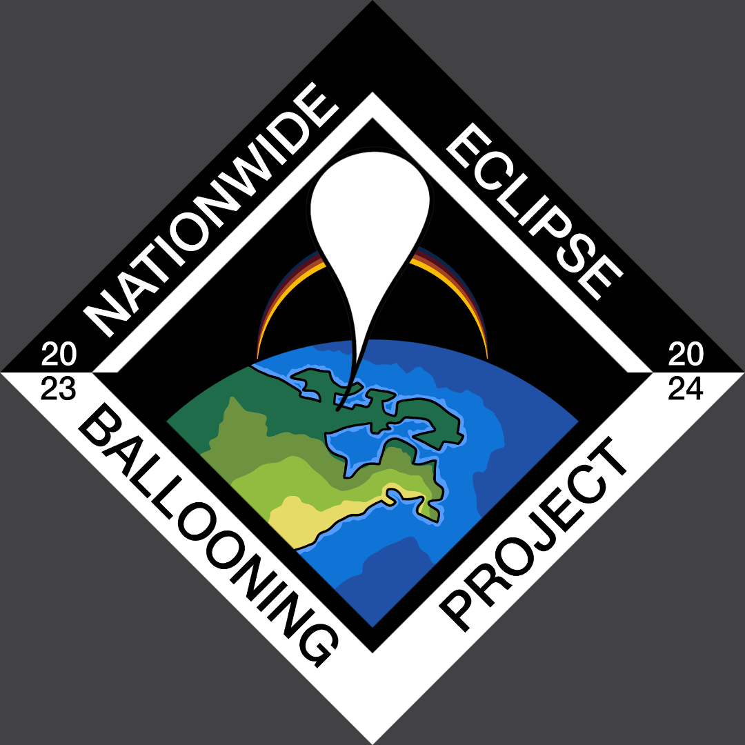 The Nationwide Eclipse Ballooning Project logo, a large balloon floating over the Earth's surface with a representation of an eclipsed Sun behind it.